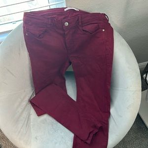 Zara wine stretchy jeans